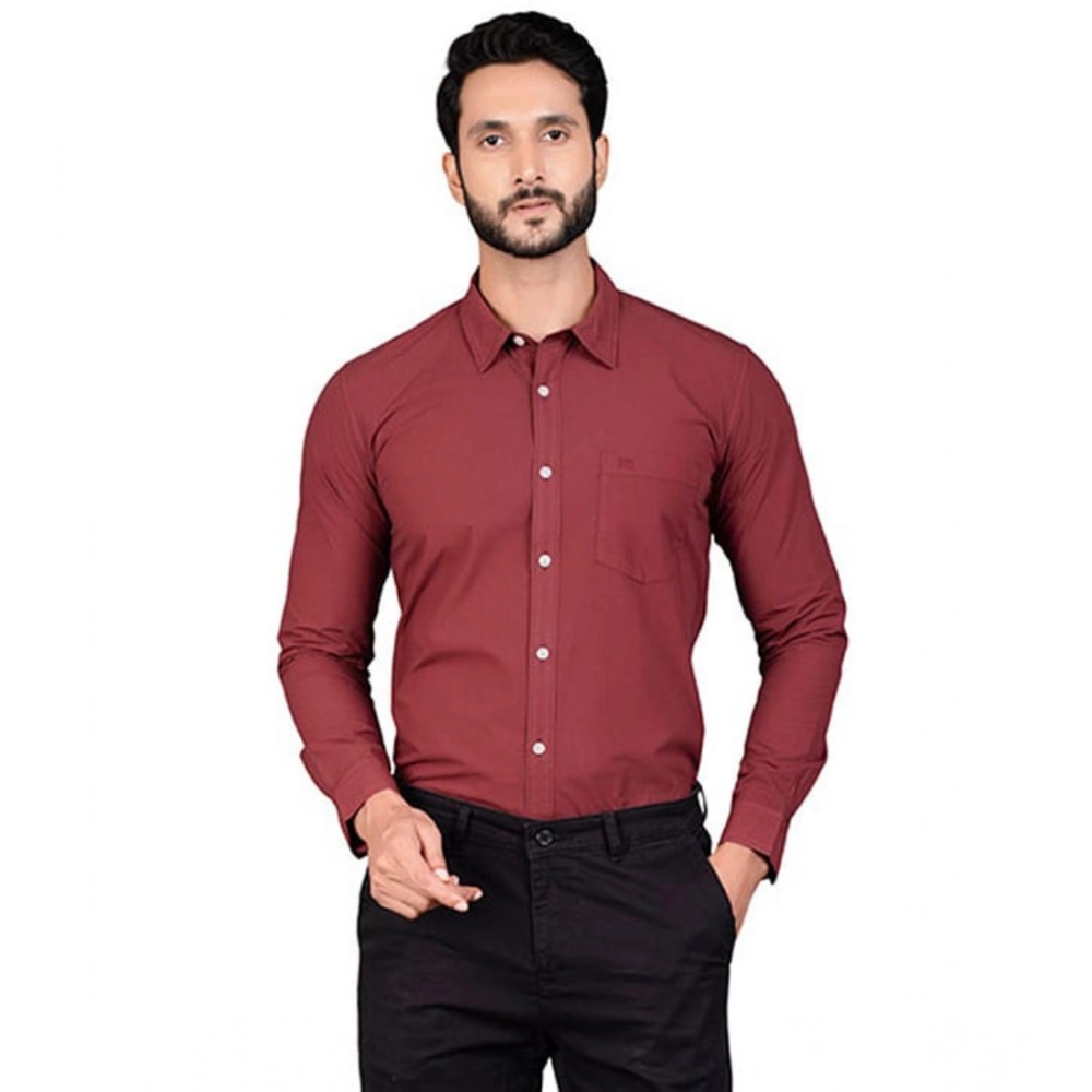 Men's Casual Cotton Full Sleeve Solid Shirt (Maroon) Men's Casual Cotton Full Sleeve Solid Shirt (Maroon)