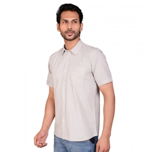Generic Men's Casual Cotton Half Sleeve Solid Shirt (Grey)