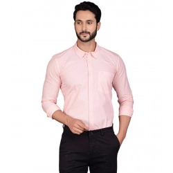 Men's Casual Cotton Full Sleeve Solid Shirt (Peach)