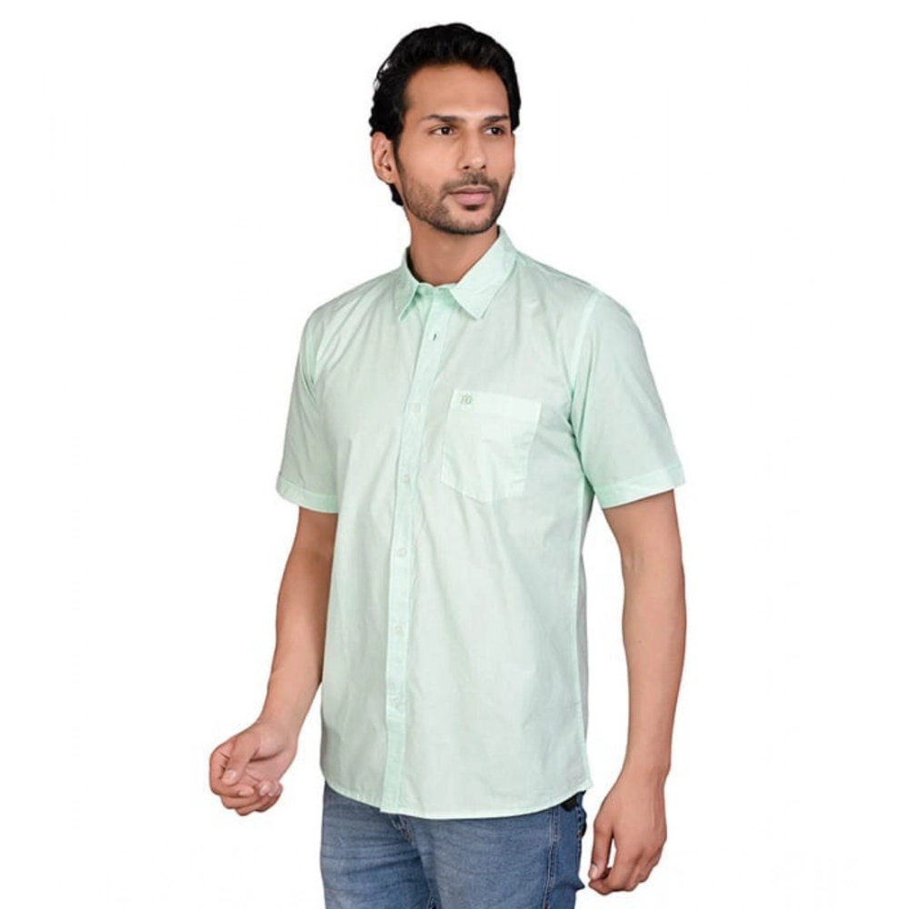Men's Casual Cotton Half Sleeve Solid Shirt (Sea Green) Men's Casual Cotton Half Sleeve Solid Shirt (Sea Green)