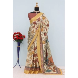 Women's Mysore Silk  Digital Print Saree With Unstitched Blouse 5.5Mtr (Multicolor)
