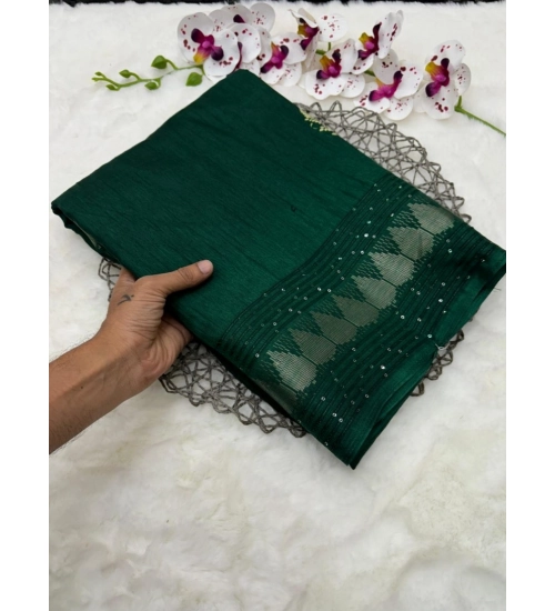 Women's Benny Crape Printed Saree With Unstitched Blouse 5.5Mtr (Green)