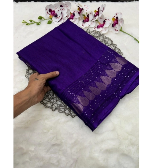 Women's Benny Crape Printed Saree With Unstitched Blouse 5.5Mtr (Purple)