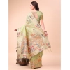 Women's Linen Cotton Printed Saree With Unstitched Blouse 5.5Mtr (Light Green) Women's Linen Cotton Printed Saree With Unstitched Blouse 5.5Mtr (Light Green)