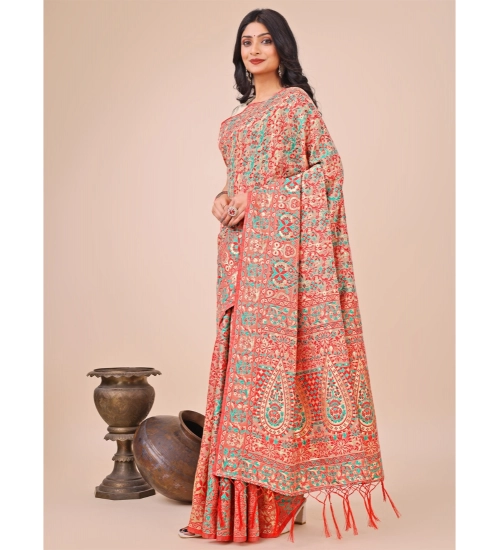 Women's Cotton Printed Saree With Unstitched Blouse 5.5Mtr (Cream)