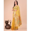 Women's Linen Cotton Printed Saree With Unstitched Blouse 5.5Mtr (Yellow) Women's Linen Cotton Printed Saree With Unstitched Blouse 5.5Mtr (Yellow)