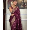 Women's Silk Printed Saree With Unstitched Blouse 5.5Mtr (Wine) Women's Silk Printed Saree With Unstitched Blouse 5.5Mtr (Wine)