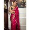 Women's Silk Printed Saree With Unstitched Blouse 5.5Mtr (Rani Pink) Women's Silk Printed Saree With Unstitched Blouse 5.5Mtr (Rani Pink)
