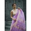 Women's Cotton  Printed Saree With Unstitched Blouse 5.5Mtr (Lavender)