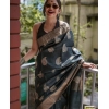 Women's Silk Printed Saree With Unstitched Blouse 5.5Mtr (Black) Women's Silk Printed Saree With Unstitched Blouse 5.5Mtr (Black)
