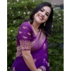 Women's Silk Printed Saree With Unstitched Blouse 5.5Mtr (Purple) Women's Silk Printed Saree With Unstitched Blouse 5.5Mtr (Purple)
