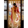 Women's Cotton Printed Saree With Unstitched Blouse 5.5Mtr (White) Women's Cotton Printed Saree With Unstitched Blouse 5.5Mtr (White)