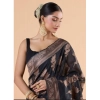 Women's Silk Printed Saree With Unstitched Blouse 5.5Mtr (Black) Women's Silk Printed Saree With Unstitched Blouse 5.5Mtr (Black)