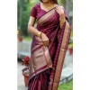 Women's Silk Printed Saree With Unstitched Blouse 5.5Mtr (Maroon) Women's Silk Printed Saree With Unstitched Blouse 5.5Mtr (Maroon)