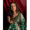 Women's Silk Printed Saree With Unstitched Blouse 5.5Mtr (Dark Green) Women's Silk Printed Saree With Unstitched Blouse 5.5Mtr (Dark Green)