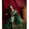 Women's Silk Printed Saree With Unstitched Blouse 5.5Mtr (Dark Green) Women's Silk Printed Saree With Unstitched Blouse 5.5Mtr (Dark Green)
