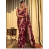 Women's Silk Printed Saree With Unstitched Blouse 5.5Mtr (Maroon) Women's Silk Printed Saree With Unstitched Blouse 5.5Mtr (Maroon)