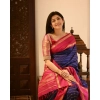Women's Silk Printed Saree With Unstitched Blouse 5.5Mtr (Navy Blue) Women's Silk Printed Saree With Unstitched Blouse 5.5Mtr (Navy Blue)