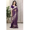 Women's Silk Printed Saree With Unstitched Blouse 5.5Mtr (Purple) Women's Silk Printed Saree With Unstitched Blouse 5.5Mtr (Purple)
