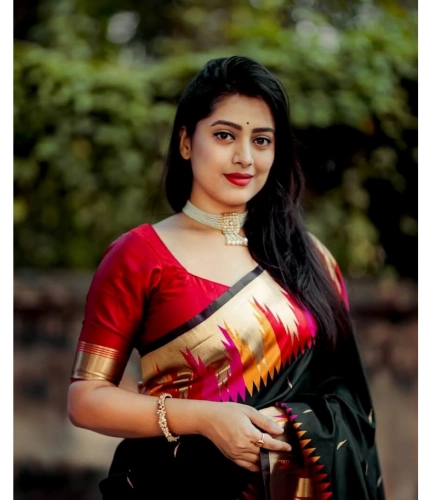Women's Silk Printed Saree With Unstitched Blouse 5.5Mtr (Multicolor) Women's Silk Printed Saree With Unstitched Blouse 5.5Mtr (Multicolor)
