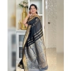 Women's Silk Printed Saree With Unstitched Blouse 5.5Mtr (Black) Women's Silk Printed Saree With Unstitched Blouse 5.5Mtr (Black)