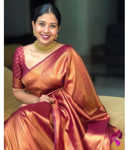 Women's Silk Printed Saree With Unstitched Blouse 5.5Mtr (Maroon) Women's Silk Printed Saree With Unstitched Blouse 5.5Mtr (Maroon)