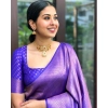 Women's Silk Printed Saree With Unstitched Blouse 5.5Mtr (Blue) Women's Silk Printed Saree With Unstitched Blouse 5.5Mtr (Blue)