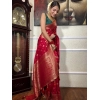 Women's Silk Printed Saree With Unstitched Blouse 5.5Mtr (Red) Women's Silk Printed Saree With Unstitched Blouse 5.5Mtr (Red)