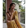Women's Silk Printed Saree With Unstitched Blouse 5.5Mtr (Yellow) Women's Silk Printed Saree With Unstitched Blouse 5.5Mtr (Yellow)