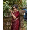 Women's Silk Printed Saree With Unstitched Blouse 5.5Mtr (Maroon) Women's Silk Printed Saree With Unstitched Blouse 5.5Mtr (Maroon)