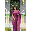 Women's Silk Printed Saree With Unstitched Blouse 5.5Mtr (Purple) Women's Silk Printed Saree With Unstitched Blouse 5.5Mtr (Purple)