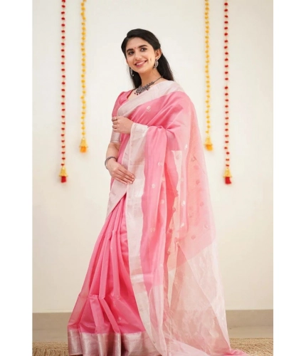 Women's Cotton Printed Saree With Unstitched Blouse 5.5Mtr (Pink) Women's Cotton Printed Saree With Unstitched Blouse 5.5Mtr (Pink)