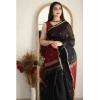 Women's Cotton Printed Saree With Unstitched Blouse 5.5Mtr (Black) Women's Cotton Printed Saree With Unstitched Blouse 5.5Mtr (Black)