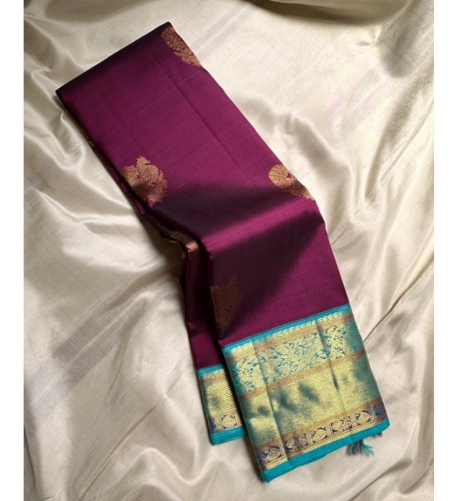 Women's Silk Printed Saree With Unstitched Blouse 5.5Mtr (Wine)