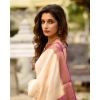 Women's Silk Printed Saree With Unstitched Blouse 5.5Mtr (Off White-Pink) Women's Silk Printed Saree With Unstitched Blouse 5.5Mtr (Off White-Pink)