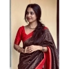 Women's Silk Printed Saree With Unstitched Blouse 5.5Mtr (Brown) Women's Silk Printed Saree With Unstitched Blouse 5.5Mtr (Brown)