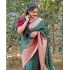 Women's Silk Printed Saree With Unstitched Blouse 5.5Mtr (Green-Red) Women's Silk Printed Saree With Unstitched Blouse 5.5Mtr (Green-Red)