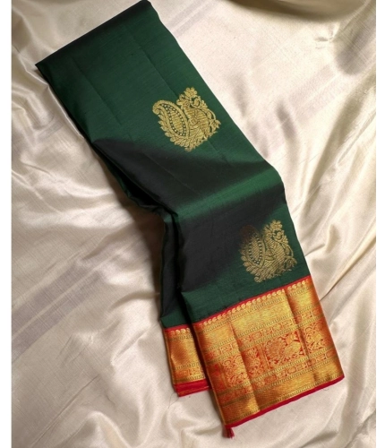 Women's Silk Printed Saree With Unstitched Blouse 5.5Mtr (Green) Women's Silk Printed Saree With Unstitched Blouse 5.5Mtr (Green)