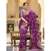 Women's Silk Printed Saree With Unstitched Blouse 5.5Mtr (Purple) Women's Silk Printed Saree With Unstitched Blouse 5.5Mtr (Purple)
