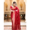 Women's Silk Printed Saree With Unstitched Blouse 5.5Mtr (Red) Women's Silk Printed Saree With Unstitched Blouse 5.5Mtr (Red)