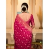 Women's Silk Printed Saree With Unstitched Blouse 5.5Mtr (Rani Pink) Women's Silk Printed Saree With Unstitched Blouse 5.5Mtr (Rani Pink)