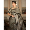 Women's Silk Printed Saree With Unstitched Blouse 5.5Mtr (Black) Women's Silk Printed Saree With Unstitched Blouse 5.5Mtr (Black)