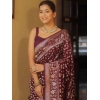 Women's Silk Printed Saree With Unstitched Blouse 5.5Mtr (Maroon) Women's Silk Printed Saree With Unstitched Blouse 5.5Mtr (Maroon)