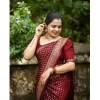Women's Silk Printed Saree With Unstitched Blouse 5.5Mtr (Maroon) Women's Silk Printed Saree With Unstitched Blouse 5.5Mtr (Maroon)
