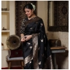 Women's Silk Printed Saree With Unstitched Blouse 5.5Mtr (Black) Women's Silk Printed Saree With Unstitched Blouse 5.5Mtr (Black)