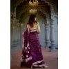 Women's Cotton Printed Saree With Unstitched Blouse 5.5Mtr (Purple) Women's Cotton Printed Saree With Unstitched Blouse 5.5Mtr (Purple)