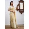 Women's Silk Printed Saree With Unstitched Blouse 5.5Mtr (Cream) Women's Silk Printed Saree With Unstitched Blouse 5.5Mtr (Cream)
