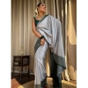 Women's Silk Printed Saree With Unstitched Blouse 5.5Mtr (Grey) Women's Silk Printed Saree With Unstitched Blouse 5.5Mtr (Grey)