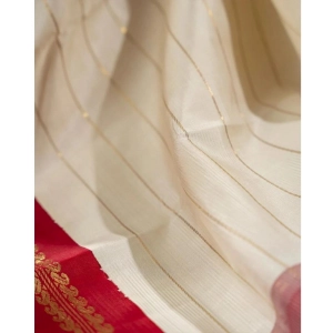 Generic Women's Silk Printed Saree With Unstitched Blouse 5.5Mtr (Off White)