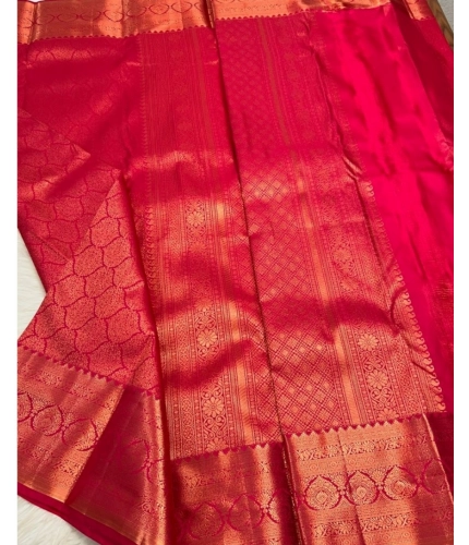 Women's Silk Printed Saree With Unstitched Blouse 5.5Mtr (Rani Pink) Women's Silk Printed Saree With Unstitched Blouse 5.5Mtr (Rani Pink)